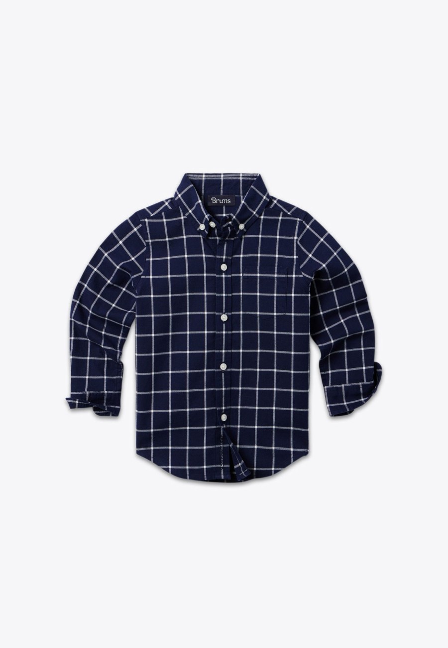 Boy Brums Milano Top | Camicia Tattersall Garzata In Twill